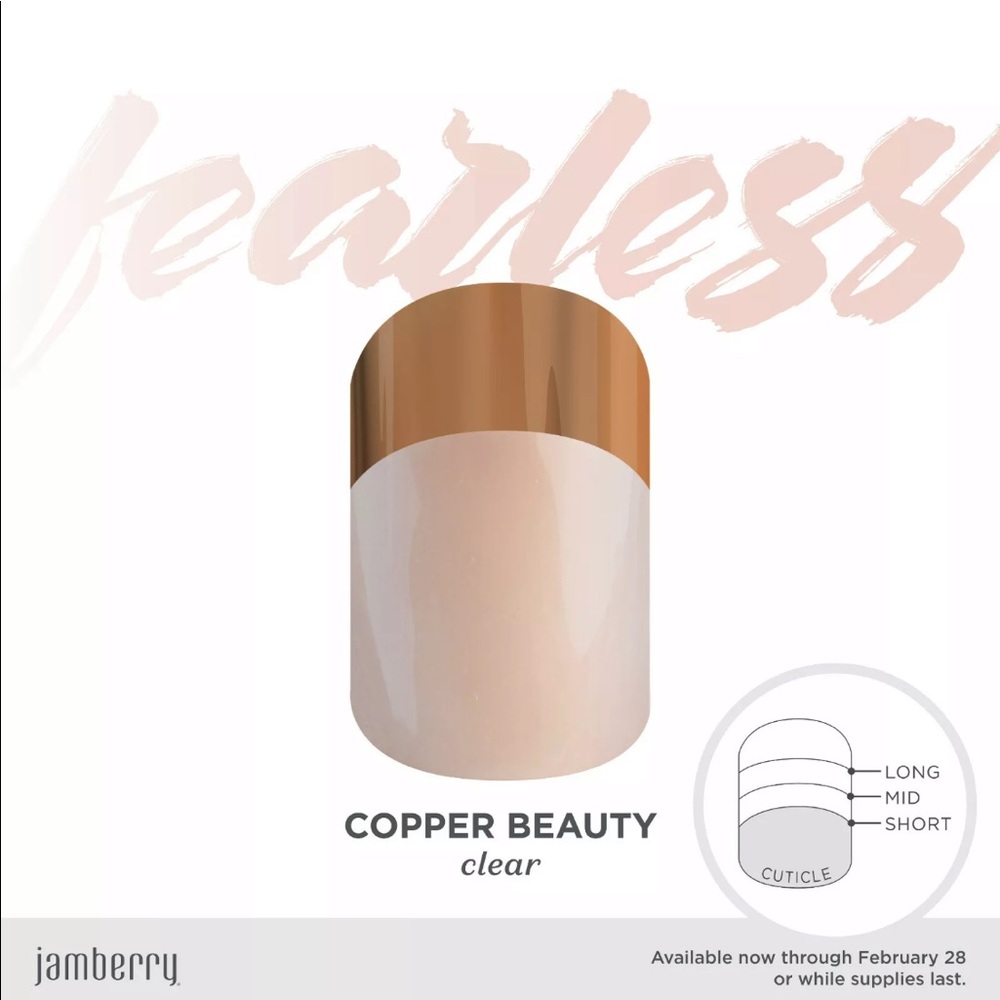 🔆4/$26 Jamberry Nail Wraps Copper Beauty Short